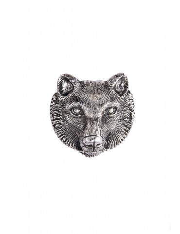 Sterling Silver Wolf Brooch