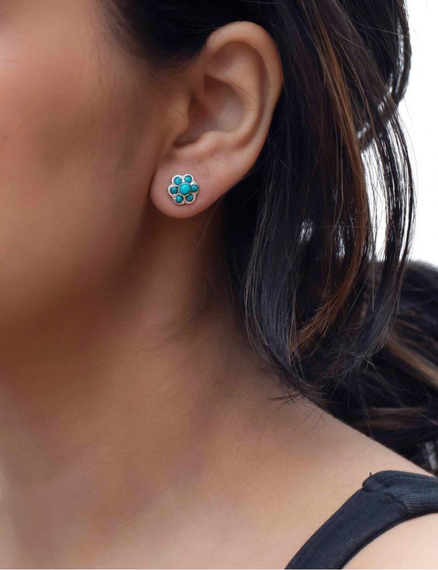 Sterling Silver Firoza studs