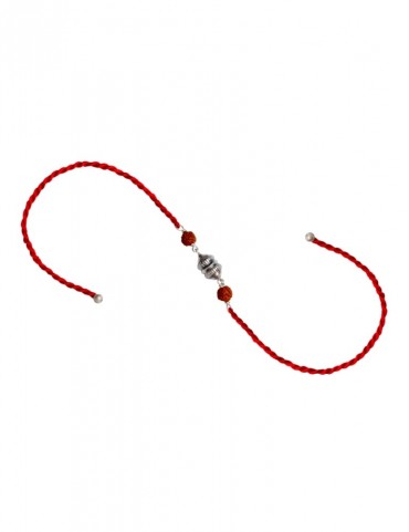 Sterling Silver Rudraksha Rakhi