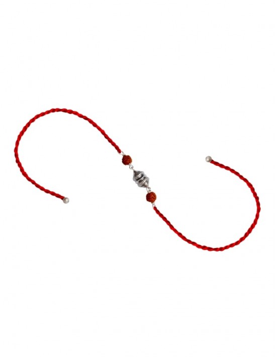 Sterling Silver Rudraksha Rakhi