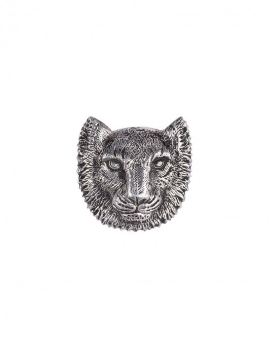 Sterling Silver Snow Leopard Brooch