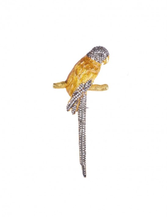 Sterling Silver Parrot Brooch