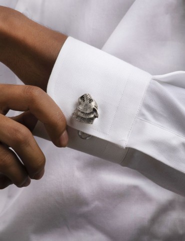 Sterling Silver Wolf Cufflinks