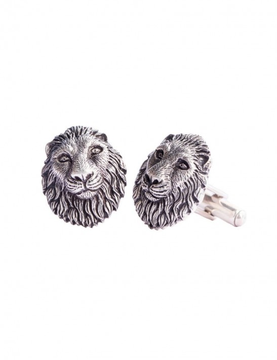 Sterling Silver Lion Cufflinks