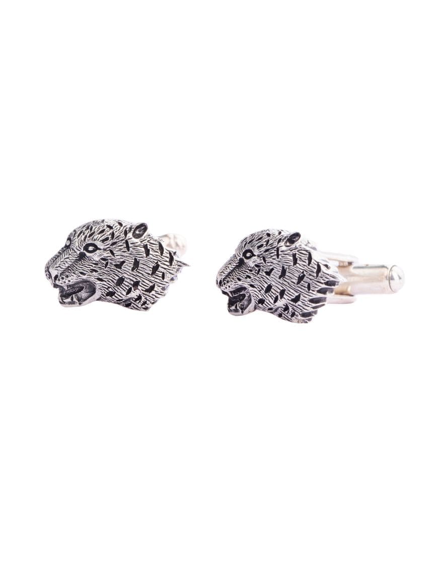 Sterling Silver Snow Leopard Cufflinks