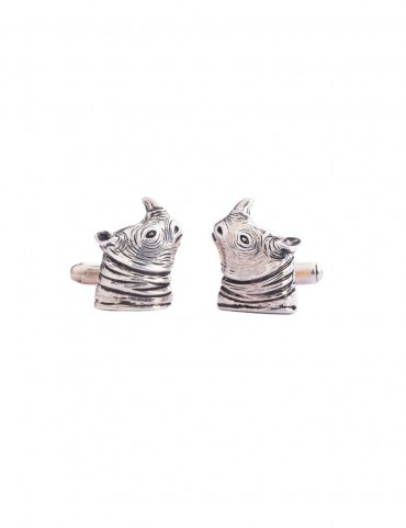 Sterling Silver Rhino Cufflinks