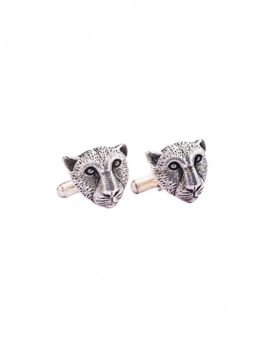 Sterling Silver Leopard Cufflinks