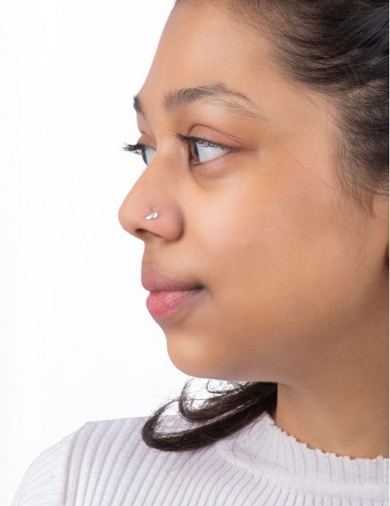 Sterling Silver Half Moon Nose Pin