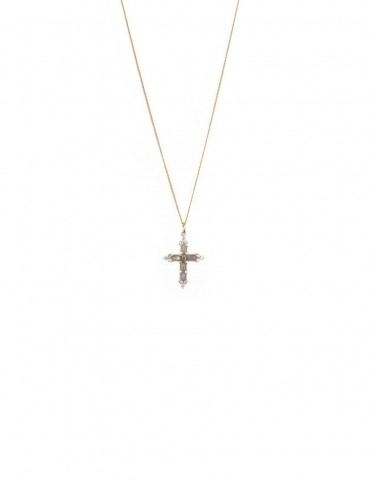 Sterling Silver Cross with Labradorite Pendant