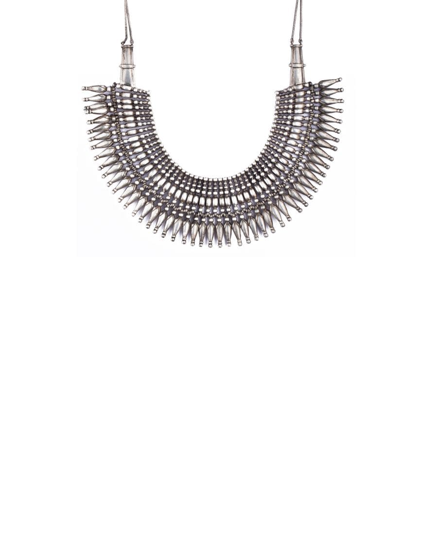 Sterling Silver Tribal Choker Necklace