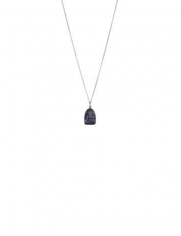 Sterling Silver Chain and Black Onyx Buddha