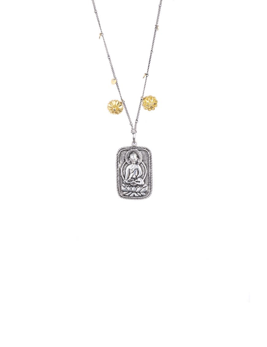 Sterling Silver Buddha Oxidised Pendant