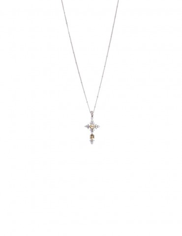 Sterling Silver Citrine Cross Pendant