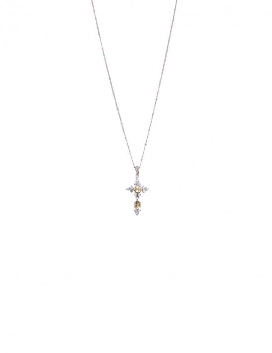 Sterling Silver Citrine Cross Pendant