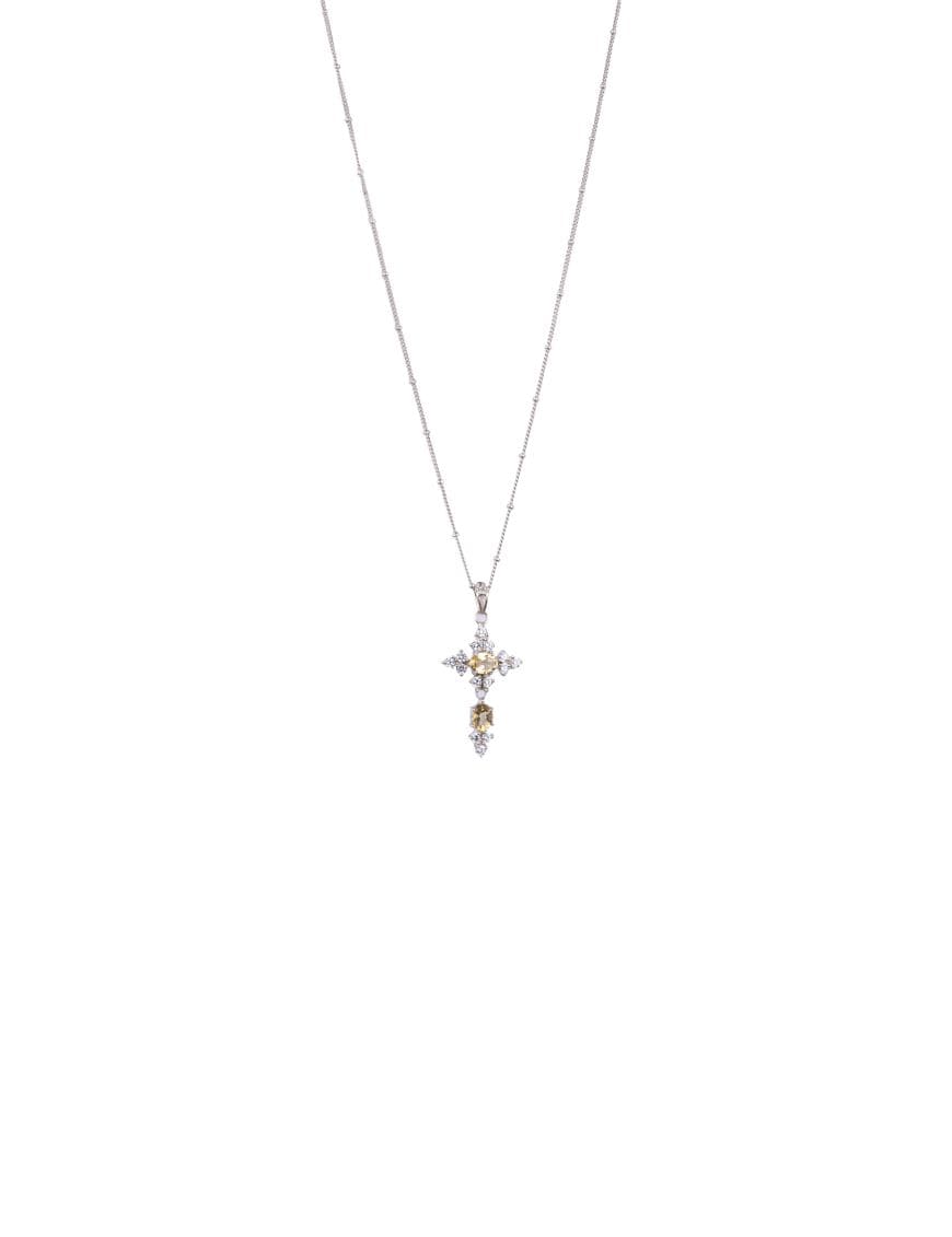 Sterling Silver Citrine Cross Pendant