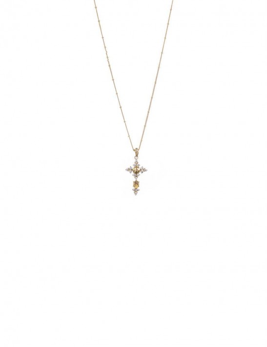 Sterling Silver Citrine Cross Pendant