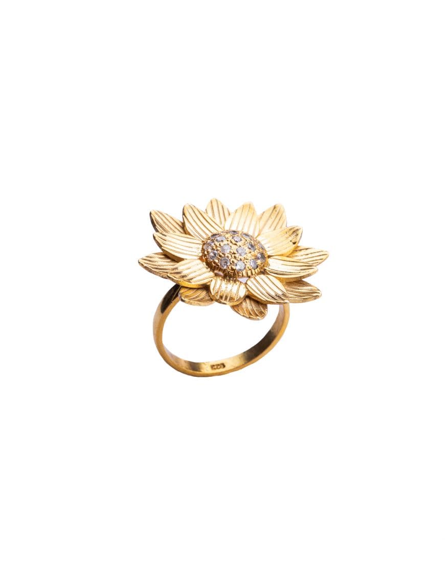 Sterling Silver Sunflower Ring