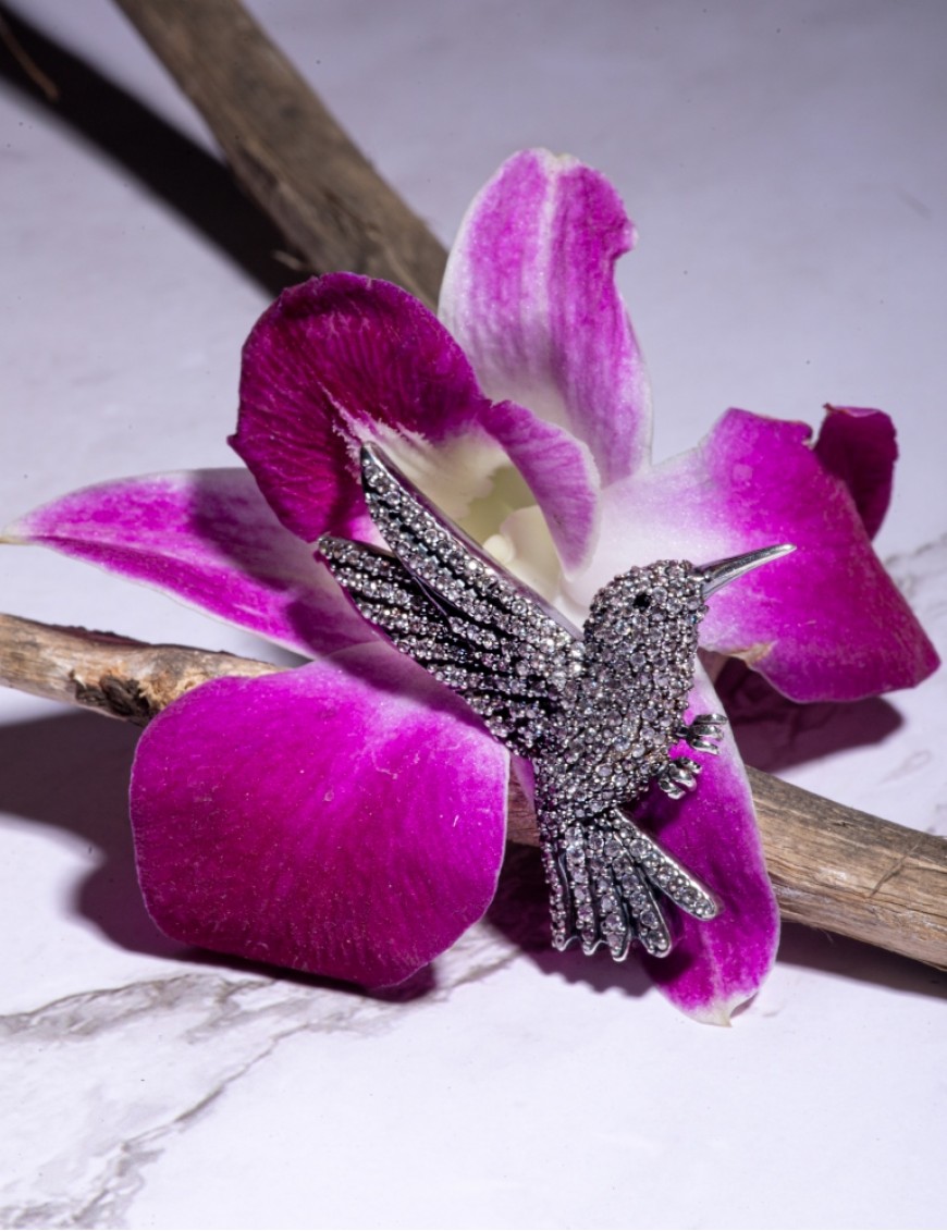 Sterling Silver HummingBird Brooch