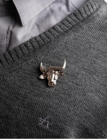 Sterling Silver Taurus  Brooch 