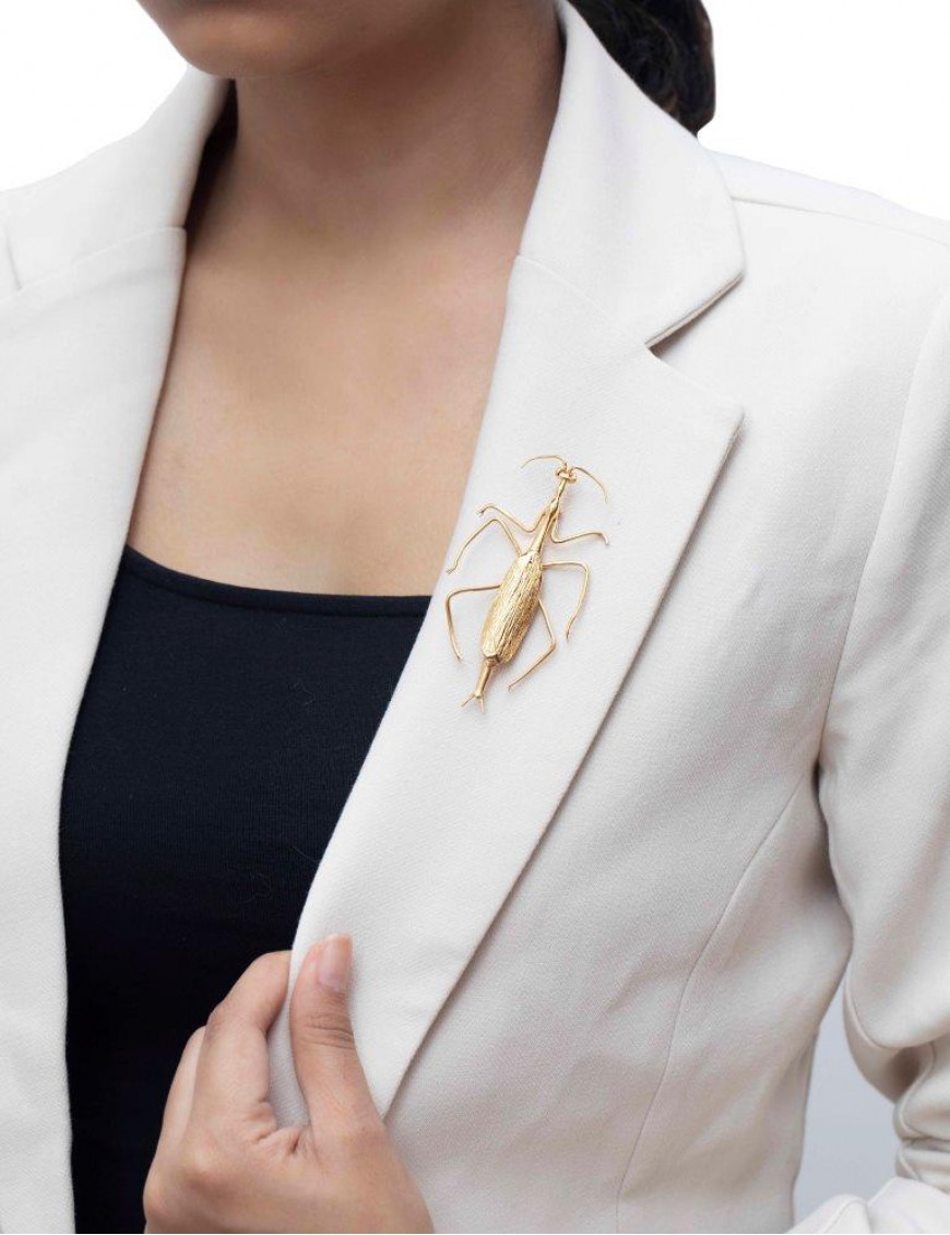 Sterling Silver Mantis Brooch