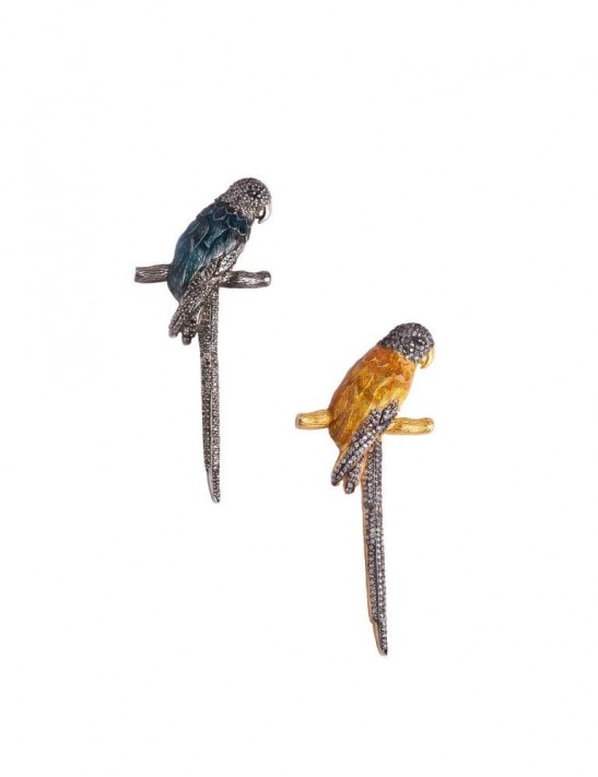 Sterling Silver Parrot Brooch