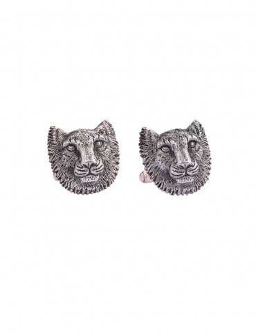 Sterling Silver Snow Leopard Cufflinks