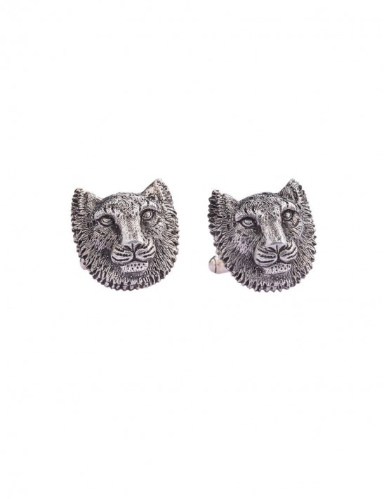 Sterling Silver Snow Leopard Cufflinks