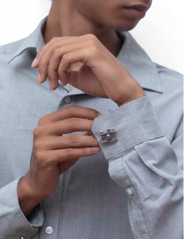 Sterling Silver Camera Cufflinks