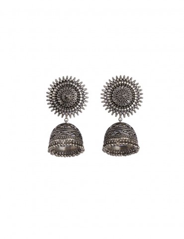Sterling Silver Oxidised Tribal Earrings 