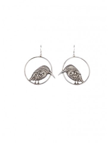 Sterling Silver Kingfisher Oxidised Earrings