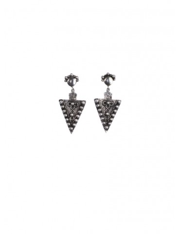 Sterling Silver Trikon Rawa Earrings