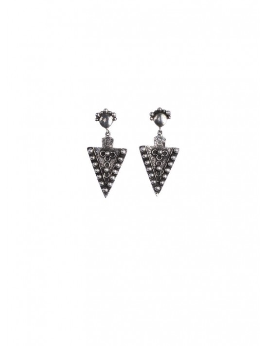 Sterling Silver Trikon Rawa Earrings