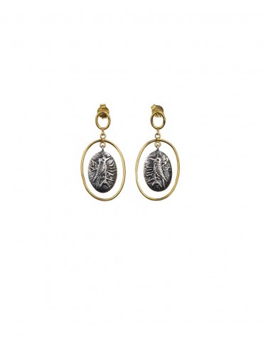Sterling Silver Coin Style Engraved Earrings