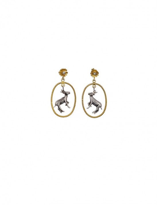 Sterling Silver Deer Earrings