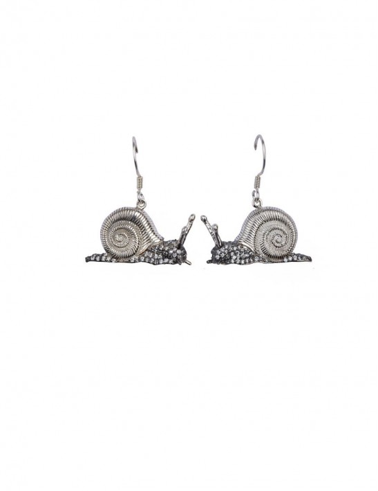 Sterling Silver Shy Snail Earrings 