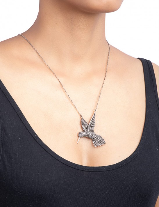 Sterling Silver Humming Bird Pendant