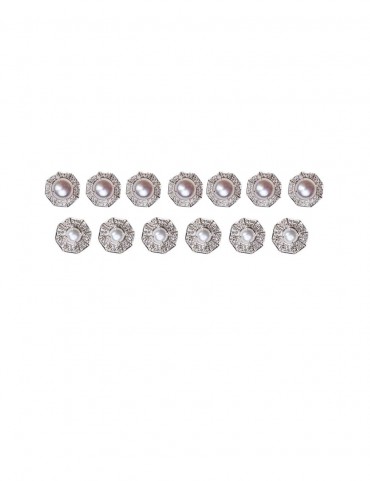Sterling Silver Freshwater Pearl Sherwani Buttons