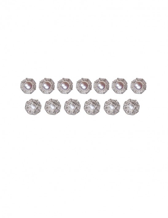 Sterling Silver Freshwater Pearl Sherwani Buttons