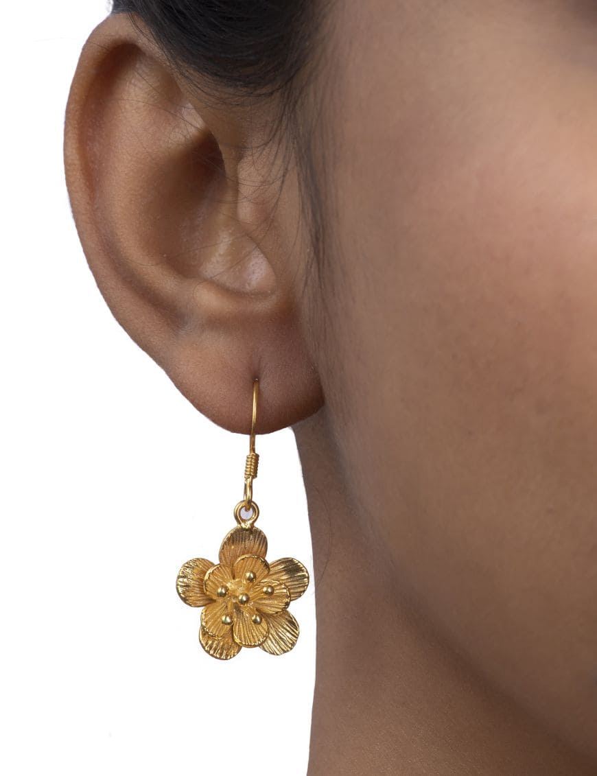 Sterling Silver Floral Earrings