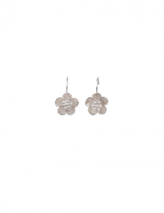 Sterling Silver Freshwater Pearl Floral Earrings