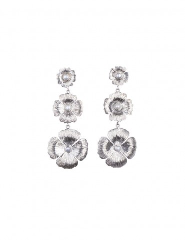 Sterling Silver Phool Ttextured  Earrings