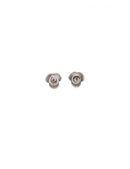 Sterling Silver Rose Earrings