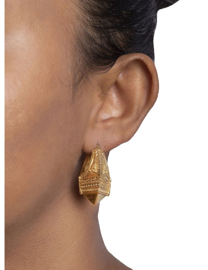 Sterling Silver Granulation Tribal Earrings