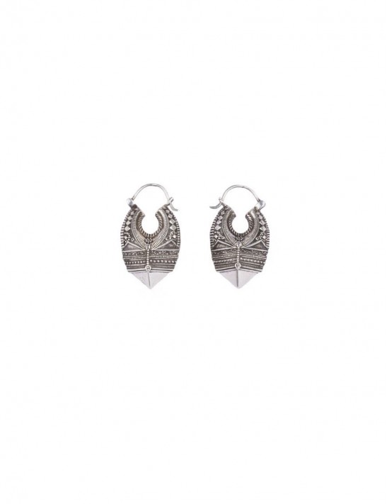 Sterling Silver Granulation Tribal Earrings