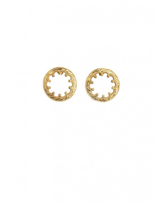 Sterling Silver Round Raawa Earrings