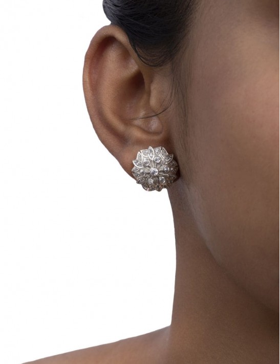 Sterling Silver Handcrafted Floral Studs