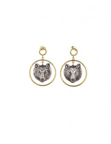 Sterling Silver Wolf Earrings