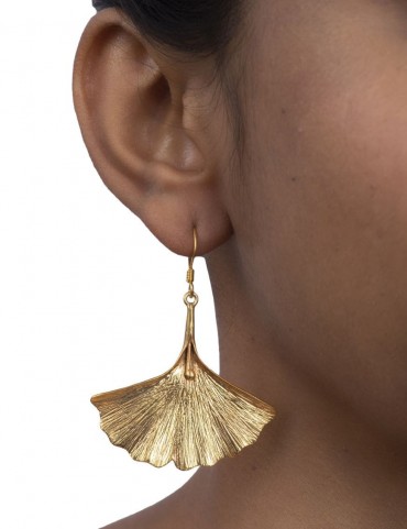 Sterling Silver Ginkgo Earrings