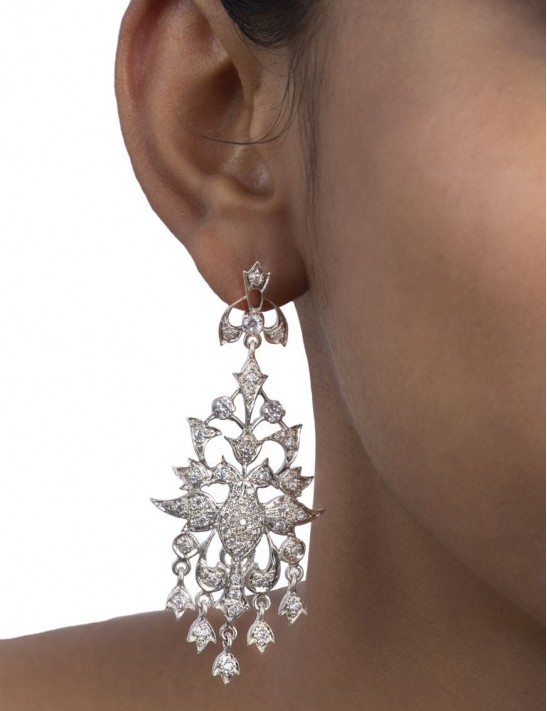 Sterling Silver Peacock Earrings