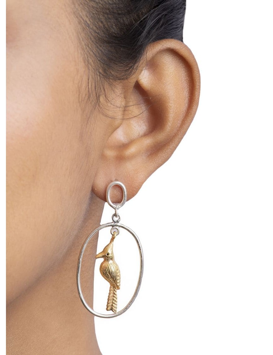 Sterling Silver Birds of Feather Earrings